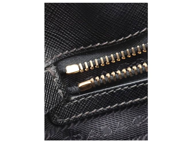 Prada Borsa 2way in pelle Saffiano Lux nera Nero - vista 14