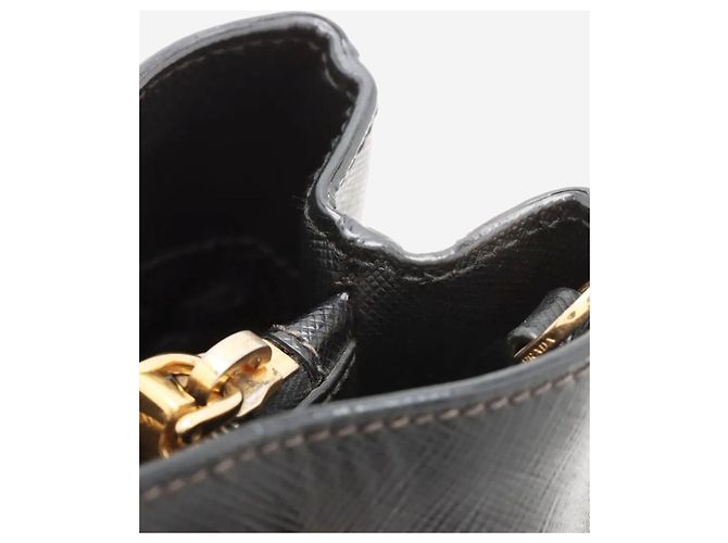 Prada Borsa 2way in pelle Saffiano Lux nera Nero - vista 15