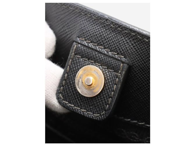 Prada Borsa 2way in pelle Saffiano Lux nera Nero - vista 16