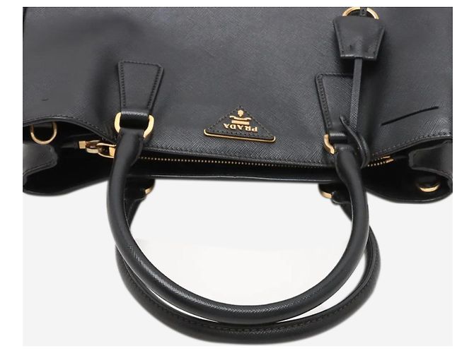 Prada Borsa 2way in pelle Saffiano Lux nera Nero - vista 5