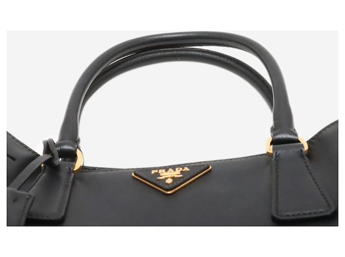 Prada Borsa 2way in pelle Saffiano Lux nera Nero - vista 6