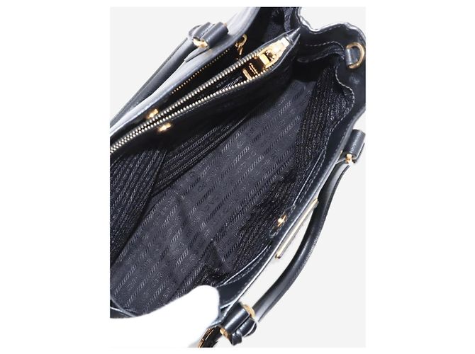 Prada Borsa 2way in pelle Saffiano Lux nera Nero - vista 8