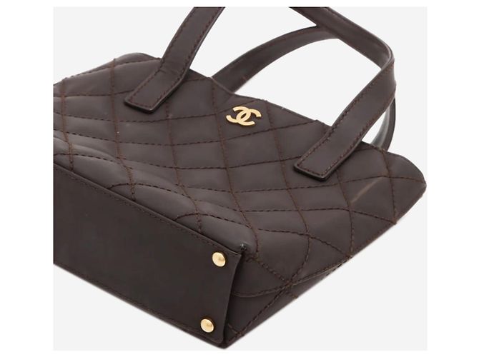 Chanel Borsa tote in pelle vintage 2003 Wild-Stitch marrone - vista 14