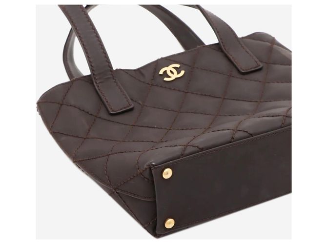Chanel Borsa tote in pelle vintage 2003 Wild-Stitch marrone - vista 15
