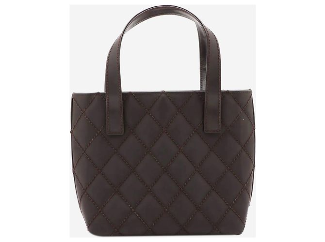 Chanel Borsa tote in pelle vintage 2003 Wild-Stitch marrone - vista 2