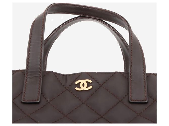 Chanel Borsa tote in pelle vintage 2003 Wild-Stitch marrone - vista 4