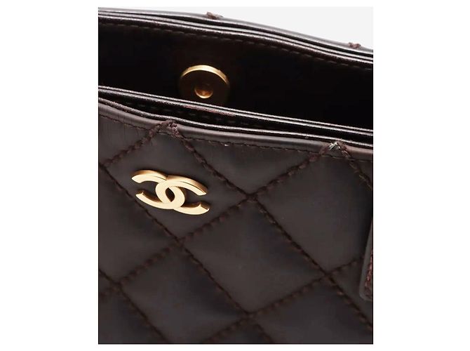 Chanel Borsa tote in pelle vintage 2003 Wild-Stitch marrone - vista 7