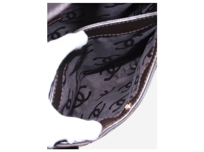 Chanel Borsa tote in pelle vintage 2003 Wild-Stitch marrone - vista 9