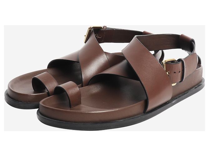 Autre Marque Braune Jalen Leder-Sandalen - Größe EU 38 - Ansicht 2