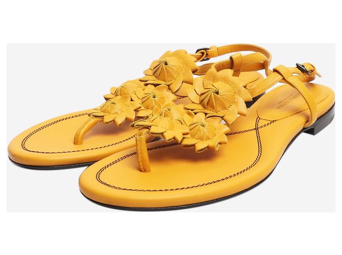 Bottega Veneta Gelbe Blumen-Sandalen - Größe EU 38 - Ansicht 2