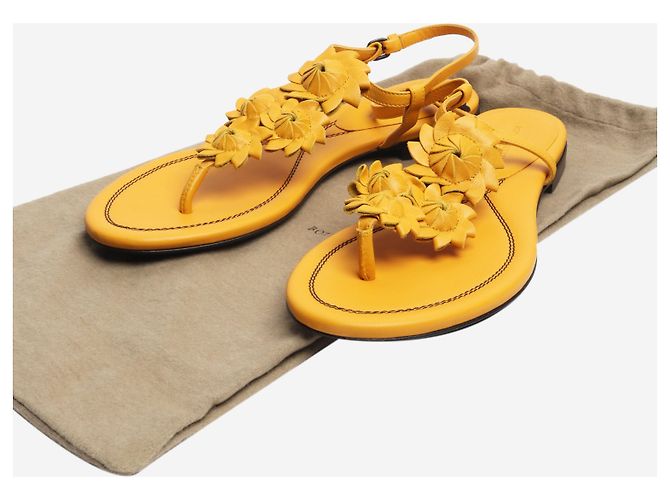 Bottega Veneta Gelbe Blumen-Sandalen - Größe EU 38 - Ansicht 6