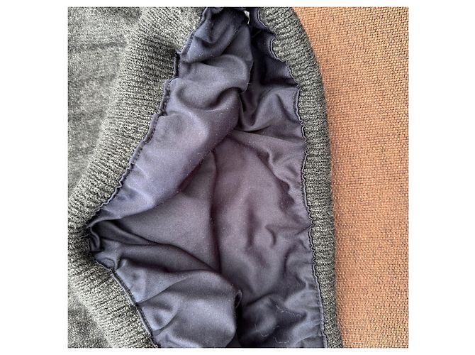 Autre Marque Oscar Jacobson Herren Wollpullover Dunkelgrau 1/4 Zip Anthrazitgrau - Ansicht 5