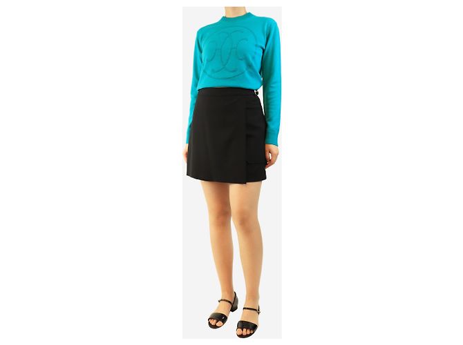 Hermès Schwarzer Gabardine-Skort - Größe UK 10 - Ansicht 2
