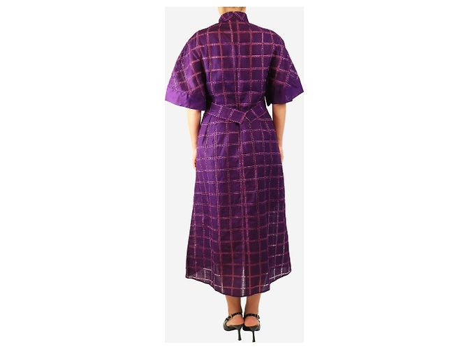 Autre Marque Kleid mit violettem Karomuster - Größe Lila - Ansicht 2