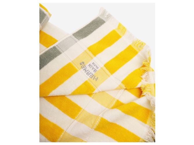 Hermès Toalha de praia Yellow Yachting Raye Amarelo - vista 4