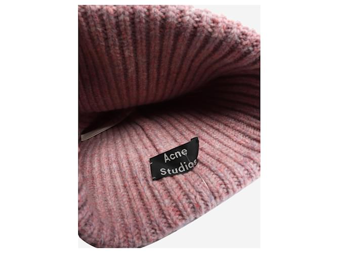 Acne Berretto a coste rosa per viso piccolo - vista 3