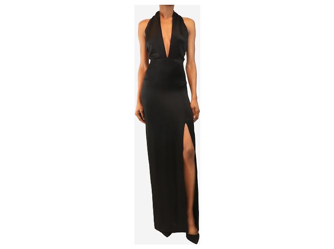 Autre Marque Schwarzes Neckholder-Maxikleid - Größe UK 6 - Ansicht 3
