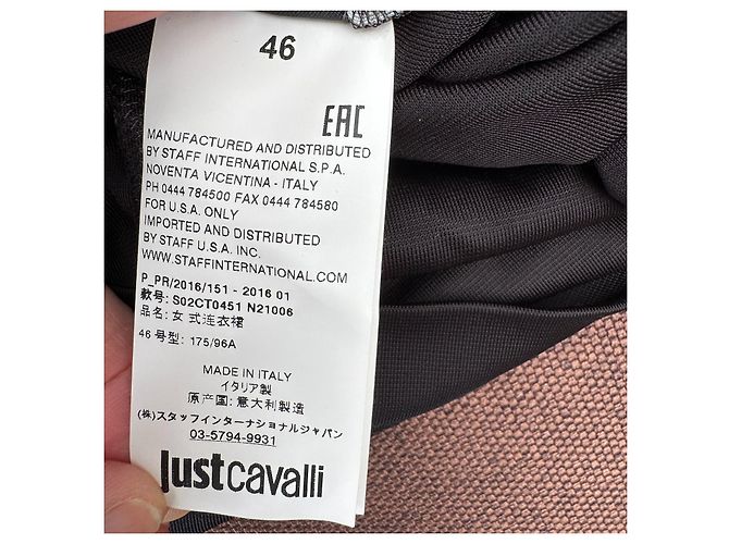 Just Cavalli Schwarzes Kleid mit Baroque-Print Mehrfarben Golden - Ansicht 6