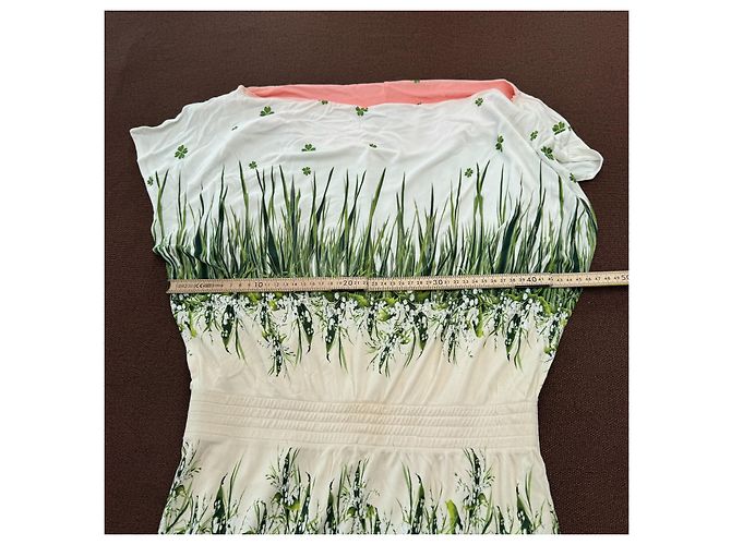 Autre Marque Class Roberto Cavalli Kleid mit Kleeblatt-Print - Weiß/Grün - Ansicht 8