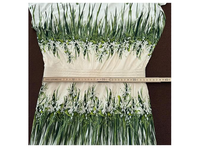 Autre Marque Class Roberto Cavalli Kleid mit Kleeblatt-Print - Weiß/Grün - Ansicht 9