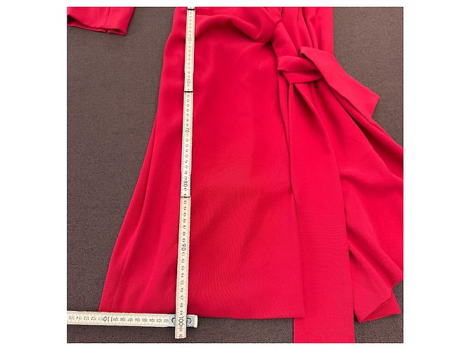 Max Mara Wickelkleid aus roter Triacetat-Mischung - Ansicht 5