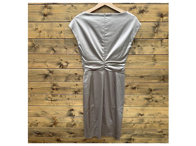 Max Mara Satin-Wickelkleid Beige - Ansicht 2