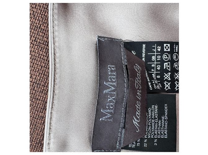 Max Mara Satin-Wickelkleid Beige - Ansicht 3