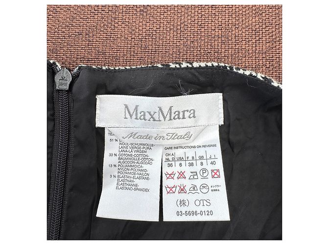 Max Mara Houndstooth Wool Blend Sheath Dress Black White - view 4