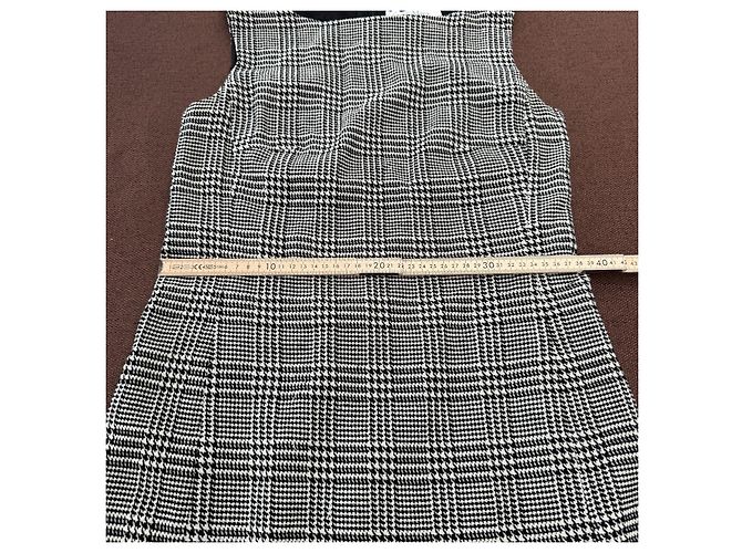 Max Mara Houndstooth Wool Blend Sheath Dress Black White - view 7