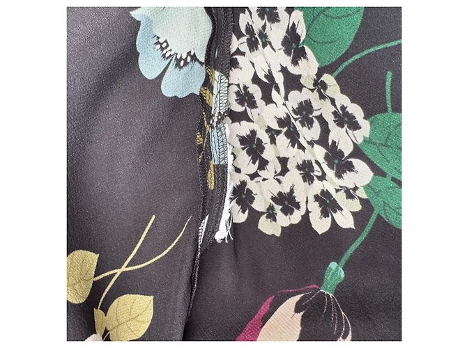 Red Valentino Vestido con estampado floral negro efecto capa Rosa Blanco Azul Verde - vista 4