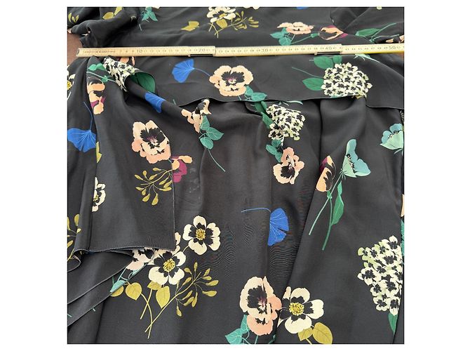 Red Valentino Vestido con estampado floral negro efecto capa Rosa Blanco Azul Verde - vista 5
