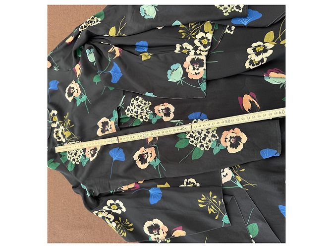 Red Valentino Vestido con estampado floral negro efecto capa Rosa Blanco Azul Verde - vista 7