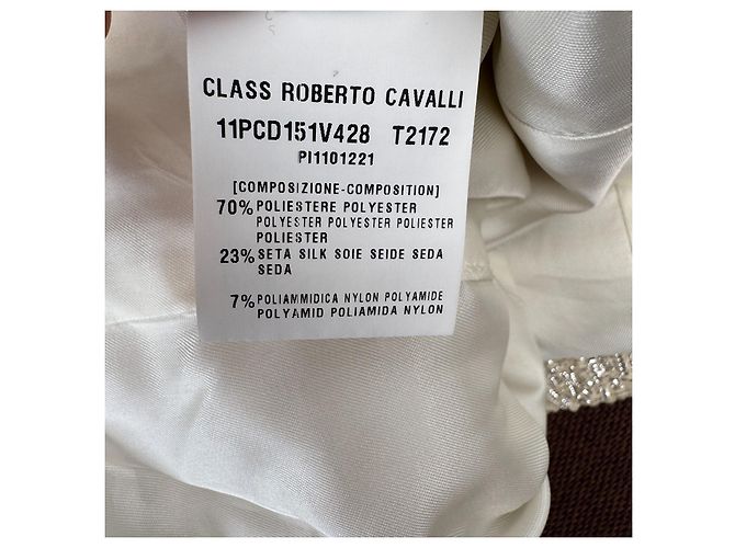 Autre Marque Class Roberto Cavalli Besticktes Brokatkleid Beige - Ansicht 5
