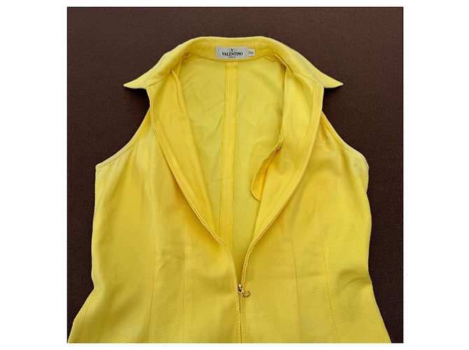 Valentino Miss V Haut sans manches jaune à zip - vue 4