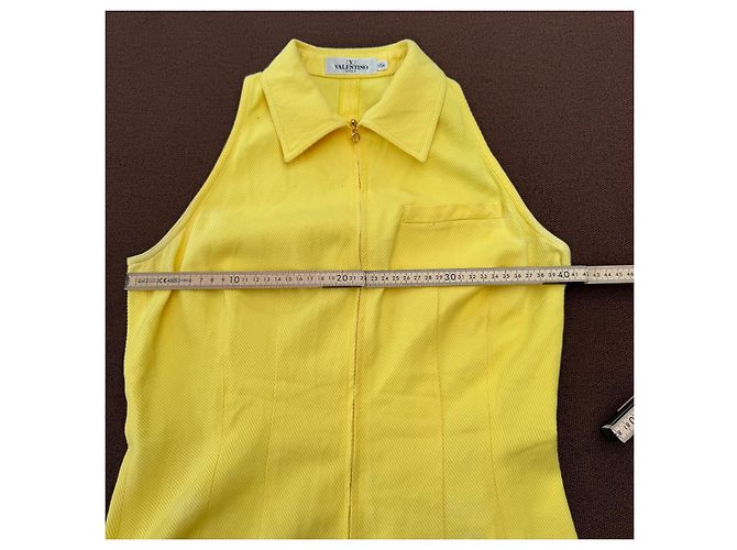 Valentino Miss V Haut sans manches jaune à zip - vue 6