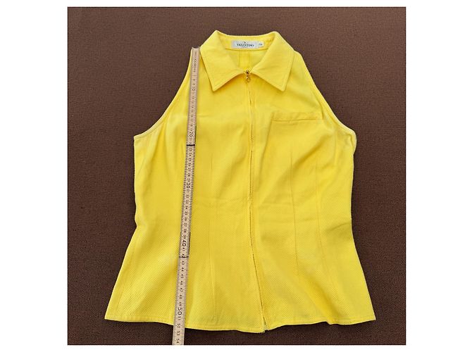 Valentino Miss V Haut sans manches jaune à zip - vue 7