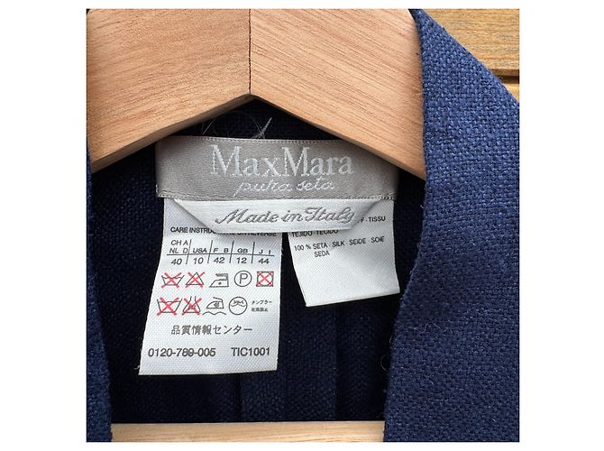 Max Mara Pura Seta Top sin mangas de seda azul - vista 2