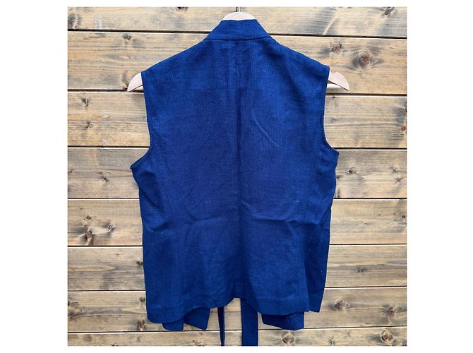 Max Mara Pura Seta Top sin mangas de seda azul - vista 3
