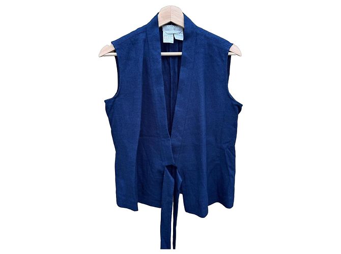 Max Mara "putra seta" Blue Silk Sleeveless Vest - view 2