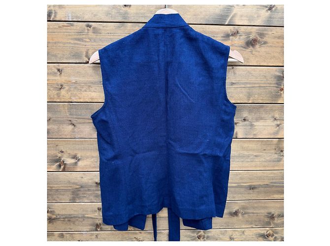Max Mara "putra seta" Blue Silk Sleeveless Vest - view 4