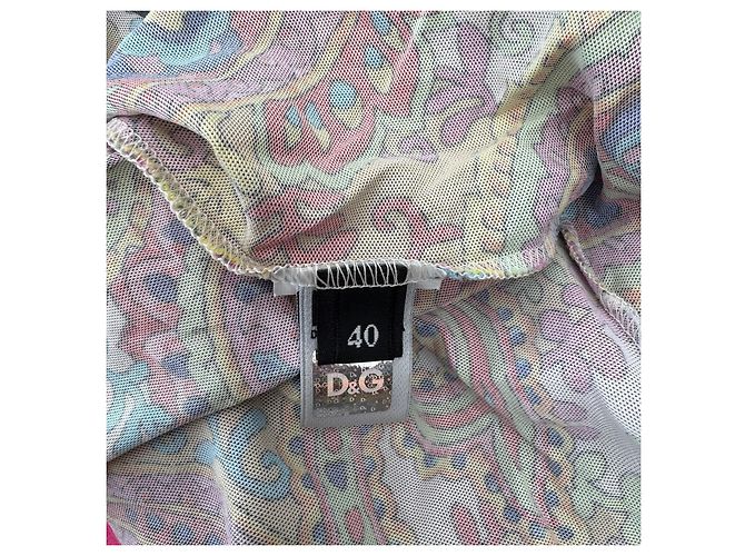D&G Ärmelloses Mini-Kleid mit Paisley-Print Pink Mehrfarben - Ansicht 3
