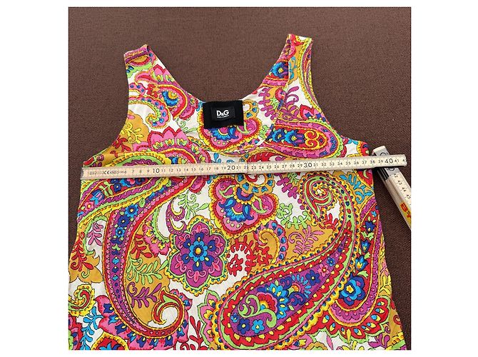 D&G Ärmelloses Mini-Kleid mit Paisley-Print Pink Mehrfarben - Ansicht 4
