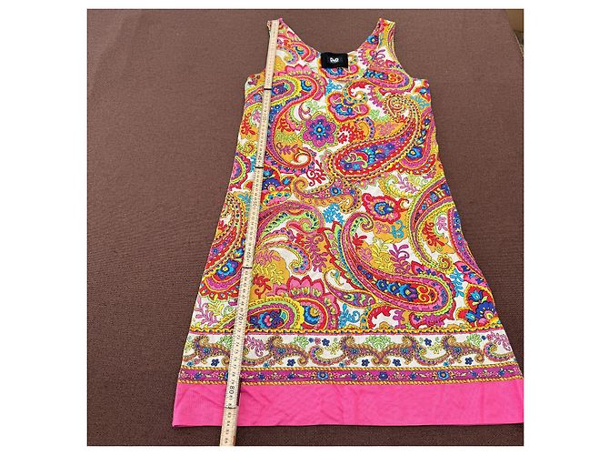 D&G Ärmelloses Mini-Kleid mit Paisley-Print Pink Mehrfarben - Ansicht 5