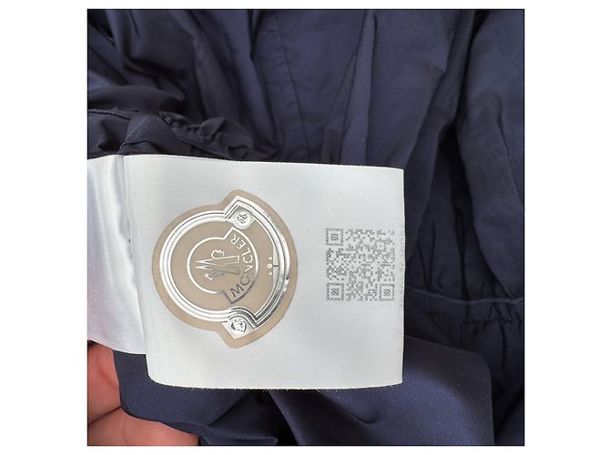 Moncler Strick- und Taffeta-Kleid Navy Dunkelblau - Ansicht 6
