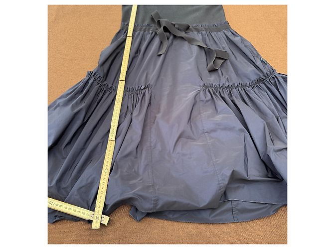 Moncler Strick- und Taffeta-Kleid Navy Dunkelblau - Ansicht 7