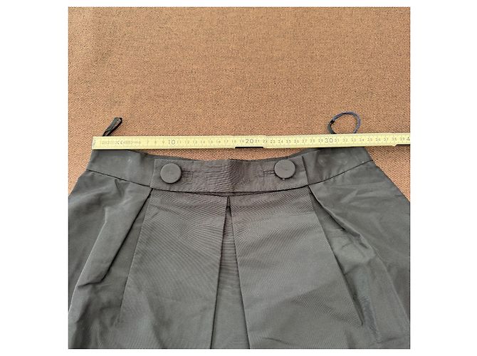 Prada Falda Midi Plisada Negra Negro - vista 5