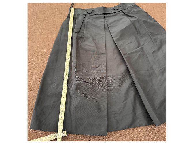 Prada Falda Midi Plisada Negra Negro - vista 6