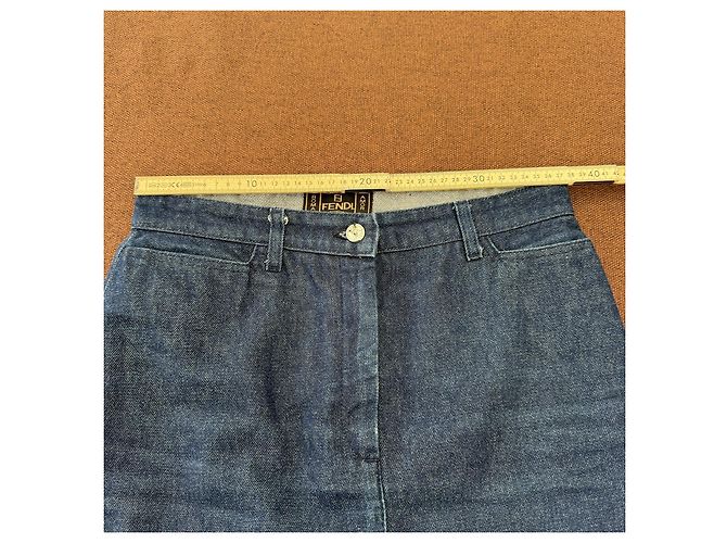 Fendi Jeans Falda Vaquera Evasé Azul - vista 5