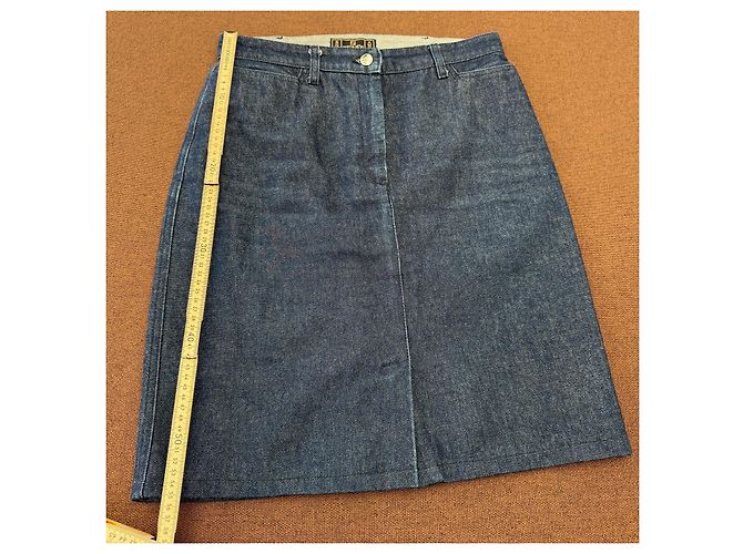Fendi Jeans Falda Vaquera Evasé Azul - vista 6