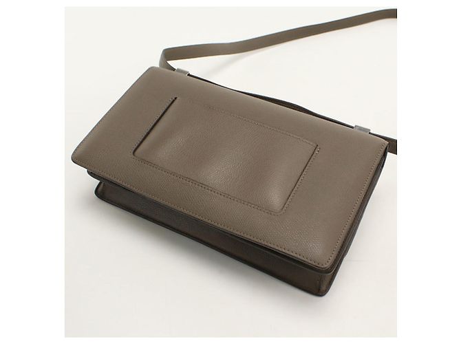 Céline Borsa a tracolla in pelle di vitello grigia Celine Marrone - vista 2